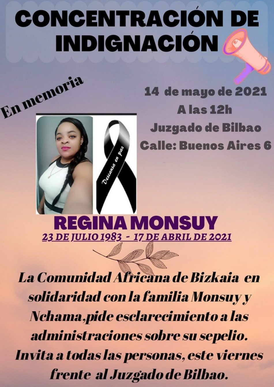 Familiares de Regina Monsuy Nchama denuncian que no fueron notificadas del deceso de su hermana