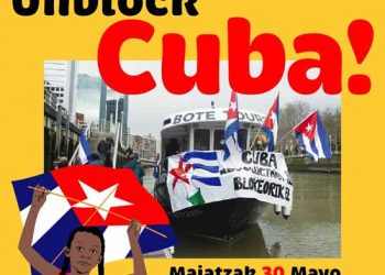 «Unblock Cuba!» en Euskal Herria: campaña llega a 300.000 jeringuillas y barco solidario recorrerá ría de Bilbao, domingo 30 de Mayo