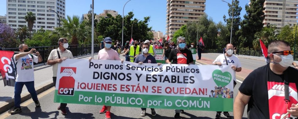 Miles de personas en Andalucía secundan la llamada de CGT en defensa de los servicios públicos, contra el ERE masivo en las distintas administraciones y por la reinternalización de servicios públicos privatizados