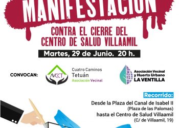 El movimiento vecinal de Tetuán convoca una manifestación contra el cierre del Centro de Salud de Villaamil