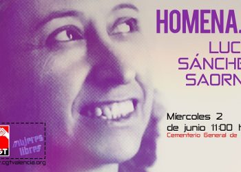 CGT realiza un homenaje a Lucía Sánchez Saornil, cofundadora de Mujeres libres