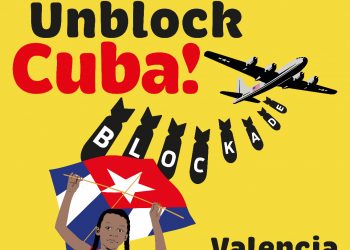 Concentración en València en apoyo a la votación en la ONU contra el bloqueo de EEUU del próximo 23 de junio