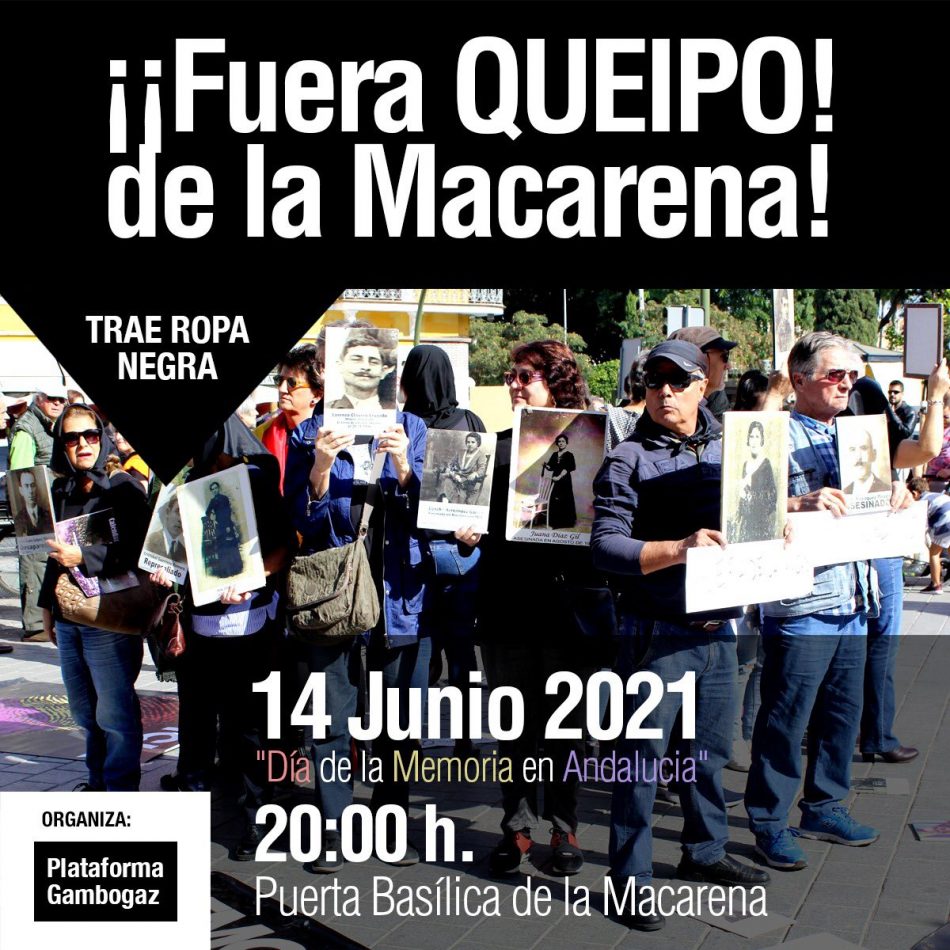 «¡Fuera Queipo de la Macarena!»: concentración el 14-J para exigir que se saquen los restos del genocida franquista