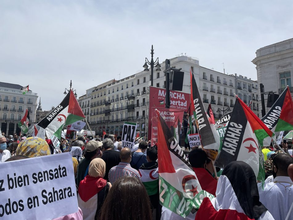 Masiva manifestación final de las Marchas por la Libertad del Pueblo Saharaui en Madrid