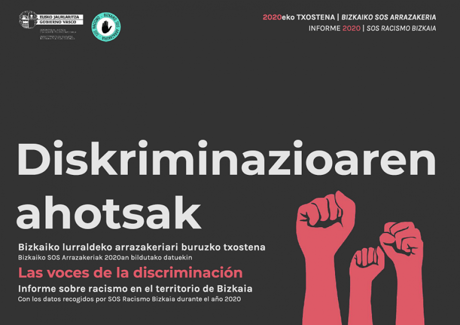 SOS Racismo Bizkaia presenta el informe de 2020 «Diskriminazioaren ahotsak. Las voces de la discriminación»