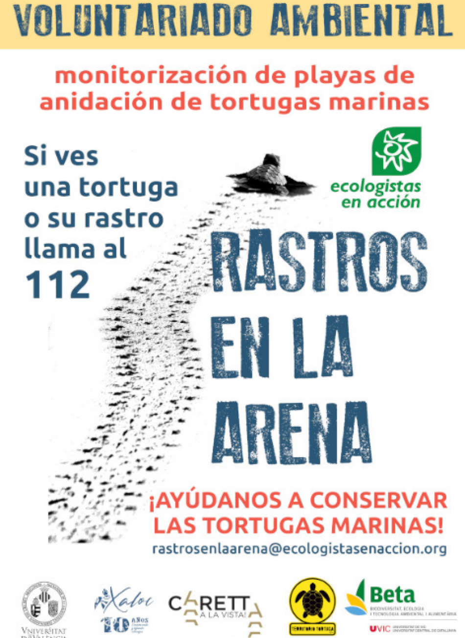 Ecologistas en Acción lanza Rastros en la arena para proteger a las tortugas marinas