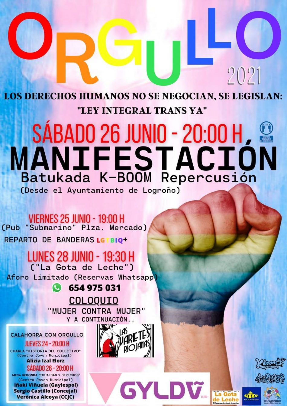 Actos del Orgullo LGTBI+ en La Rioja, del 24 al 28 de junio