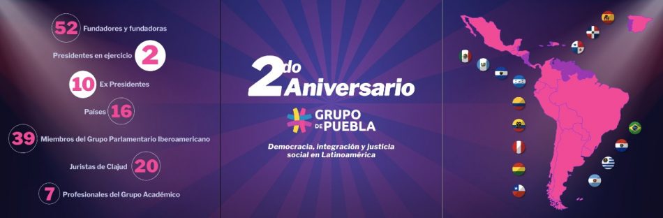 A dos años de la creación del Grupo de Puebla para la lucha por la democracia, movimiento suma 16 países, 52 líderes y 4 gobiernos