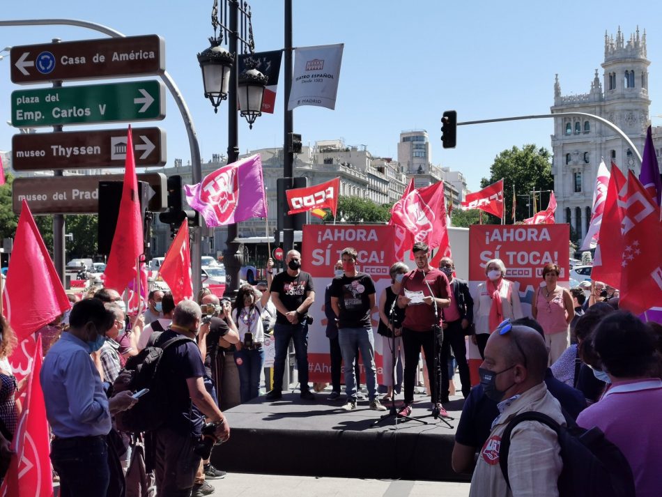 Movilización sindical exige el cumplimiento de los compromisos del Gobierno de coalición, subir el SMI y derogar las reformas laborales de 2010 y 2012