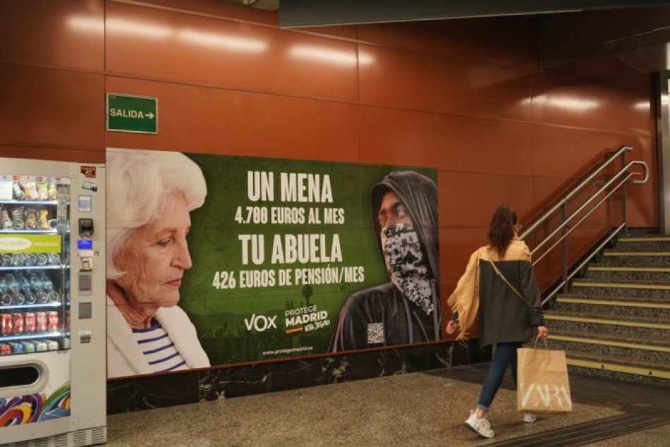 El TSJM avala el cartel de Vox porque 269 menores extranjeros «son un evidente problema social y político» para Madrid