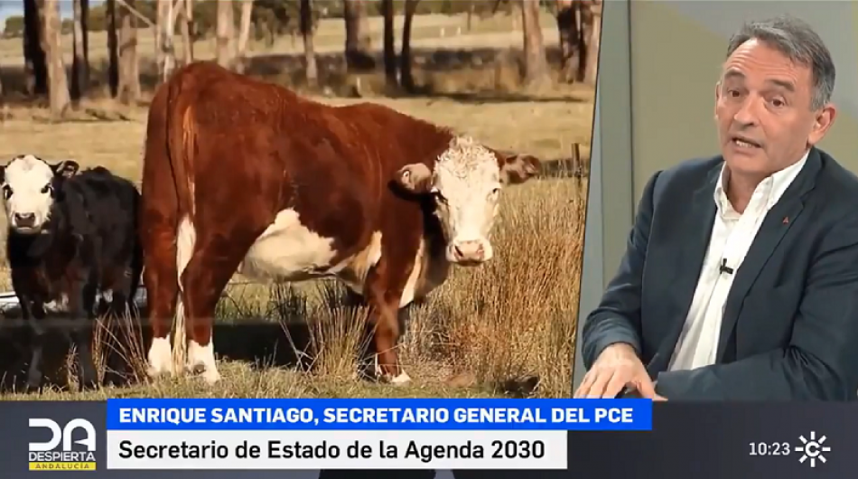 Enrique Santiago explica que UP defiende “la ganadería familiar y las explotaciones que dan calidad” y no polémicas interesadas que son “problema de quien lo quiera sacar de quicio”