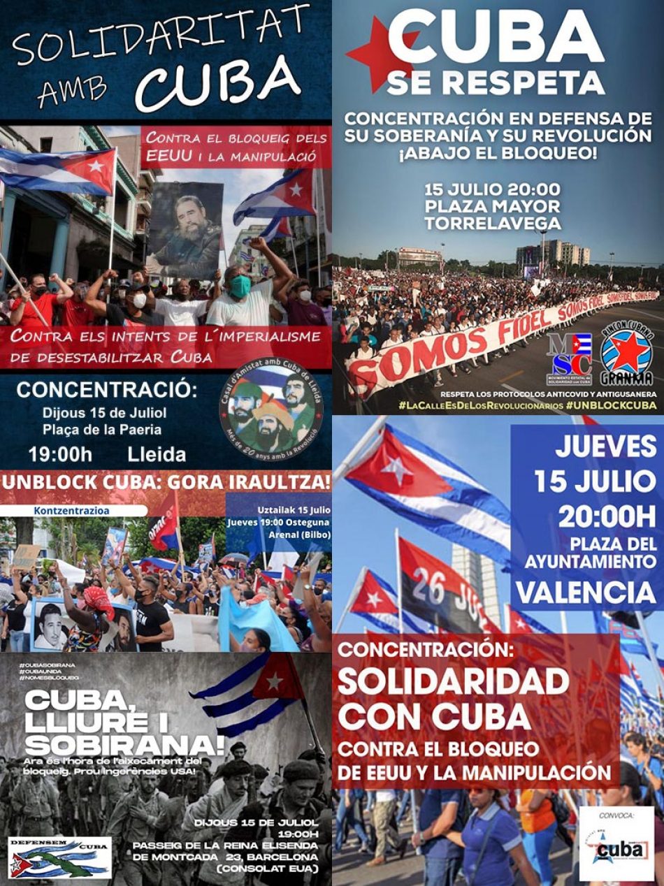 15-J: MESC llama a la participación en las concentraciones de apoyo a Cuba en varias ciudades
