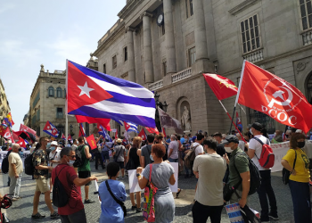 Acto contra el bloqueo y las injerencias en solidaridad con la Revolución cubana