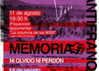 Actos de CNT en recuerdo y homenaje a las víctimas de la represión franquista en Badajoz