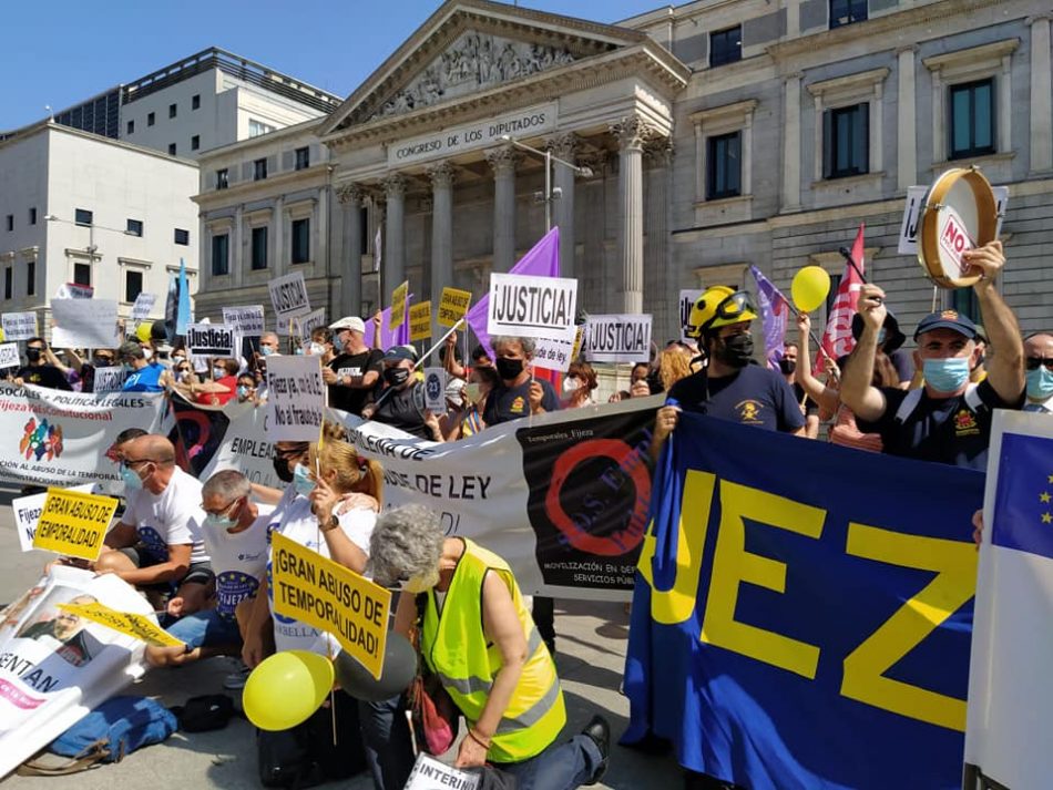 Los sindicatos de la izquierda combativa y de clase promoverán nuevas movilizaciones en defensa de los derechos del personal temporal e interino del sector público