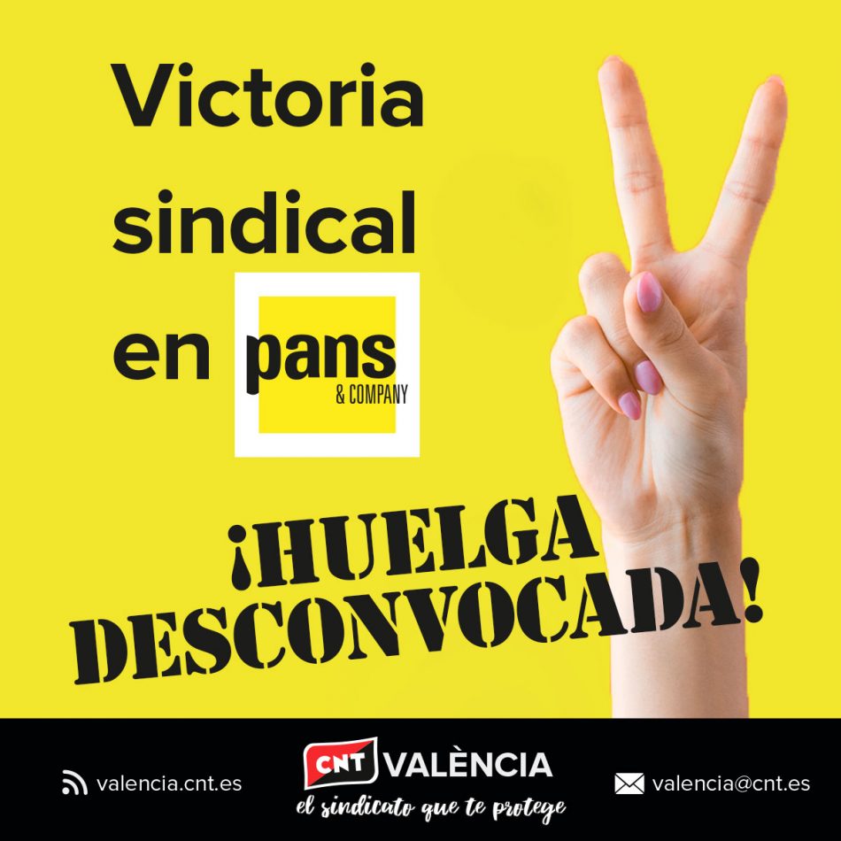 Victoria sindical para CNT València en Pans&Company