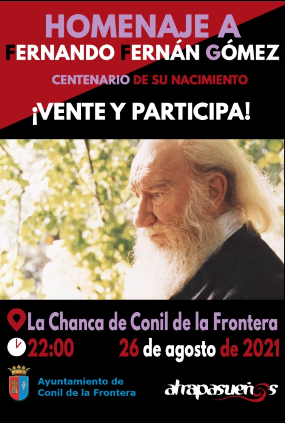 Conmemoración del centenario de Fernando Fernán Gómez con la publicación de su novela “La puerta del sol” y un homenaje en el verano cultural de Conil de la Frontera (Cádiz)