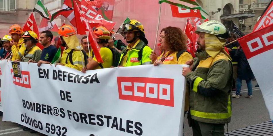 CCOO denuncia as precarias condicións de traballo ao que se viron sometidos os bombeiros e as bombeiras forestais