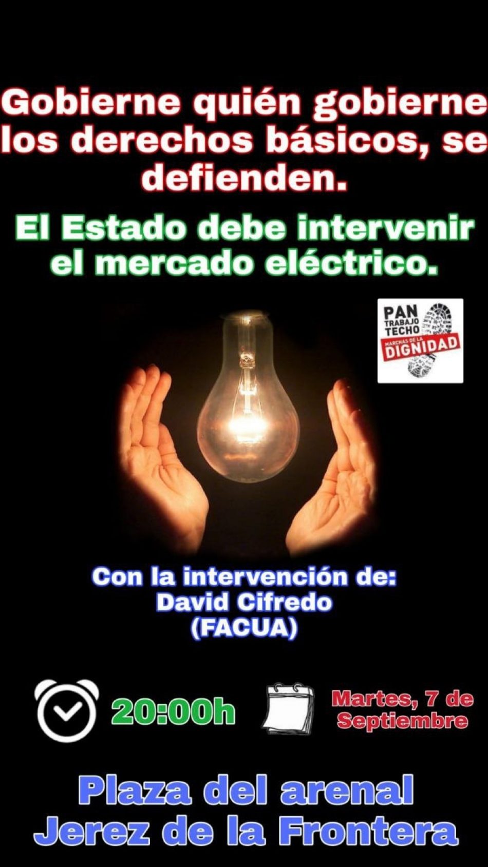 Las marchas por la dignidad hacen un llamamiento a movilizaciones por la subida de la luz