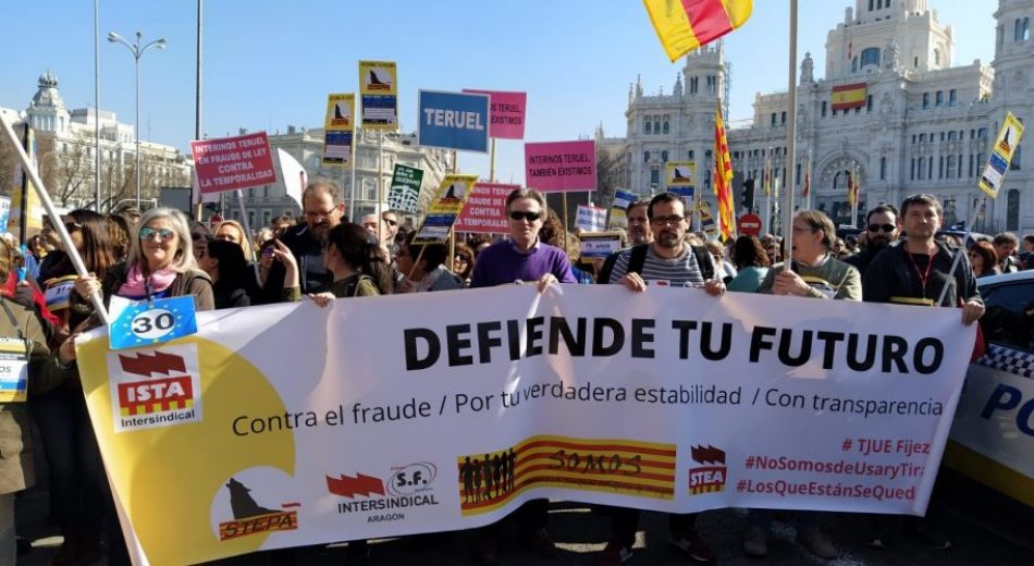 La Confederación Intersindical anima a la participación en la manifestación por la estabilidad del personal temporal e interino en fraude de ley