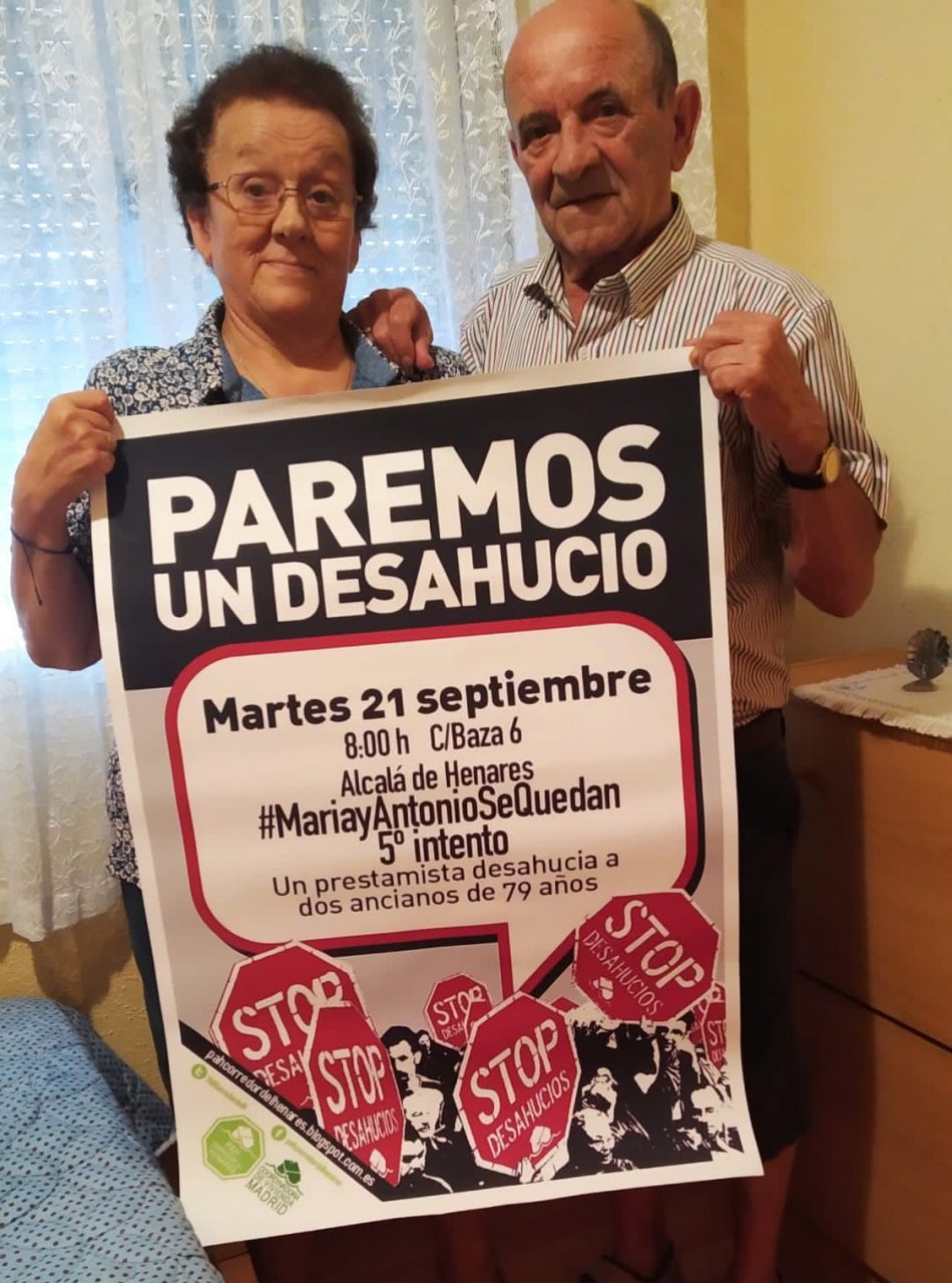 Un matrimonio de 79 años puede perder su casa en Alcalá de Henares por avalar a su hijo