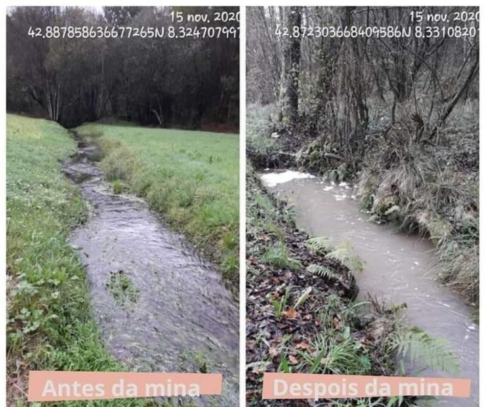Denuncian daños medioambientales al río Pucheiras por el impacto de la mina de Touro