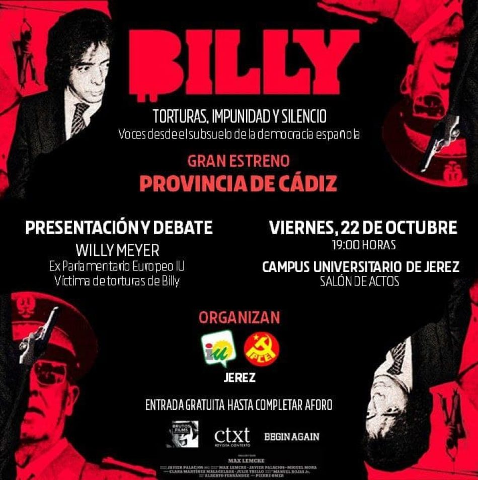 Jerez acogerá el estreno provincial de la película documental Billy, en el marco de la programación del centenario del PCE
