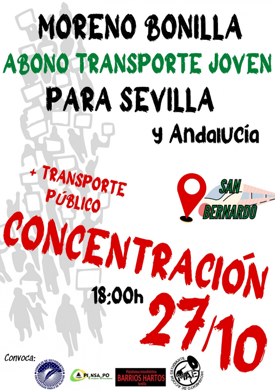 Concentración por el transporte público en San Bernando (Sevilla): 27 de octubre