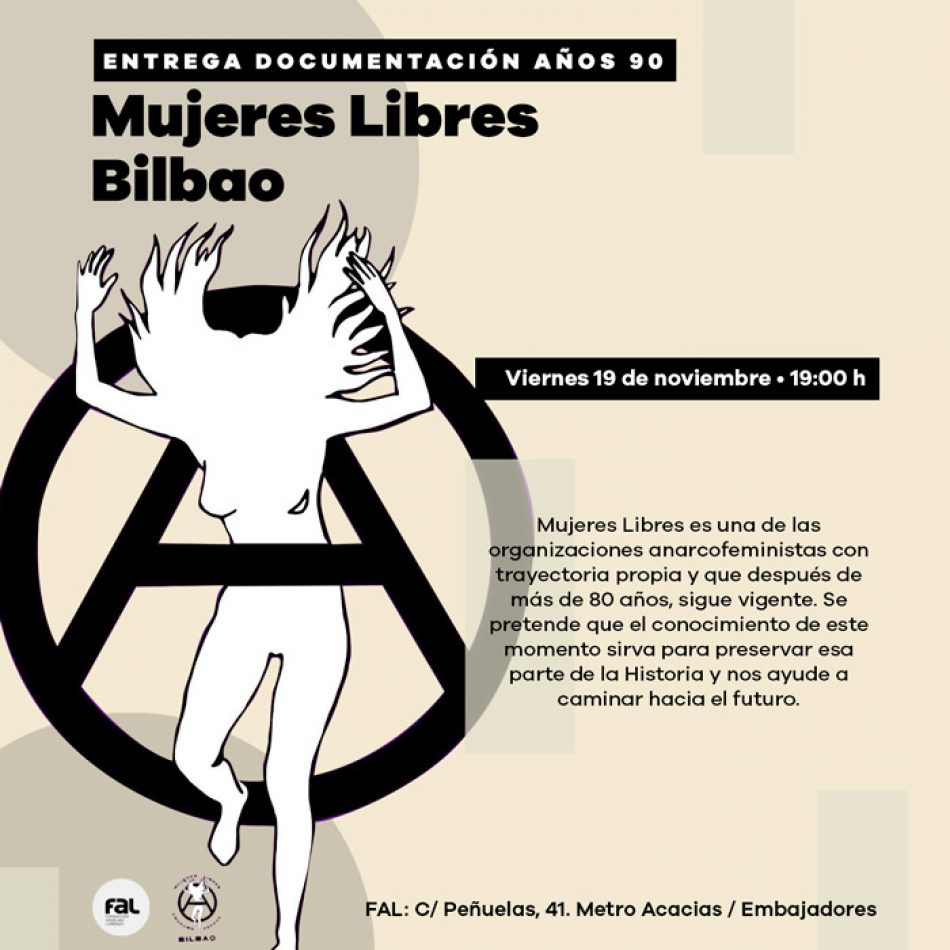Acto de entrega de documentación de los años 90 de Mujeres Libres de Bilbao: 19 de noviembre
