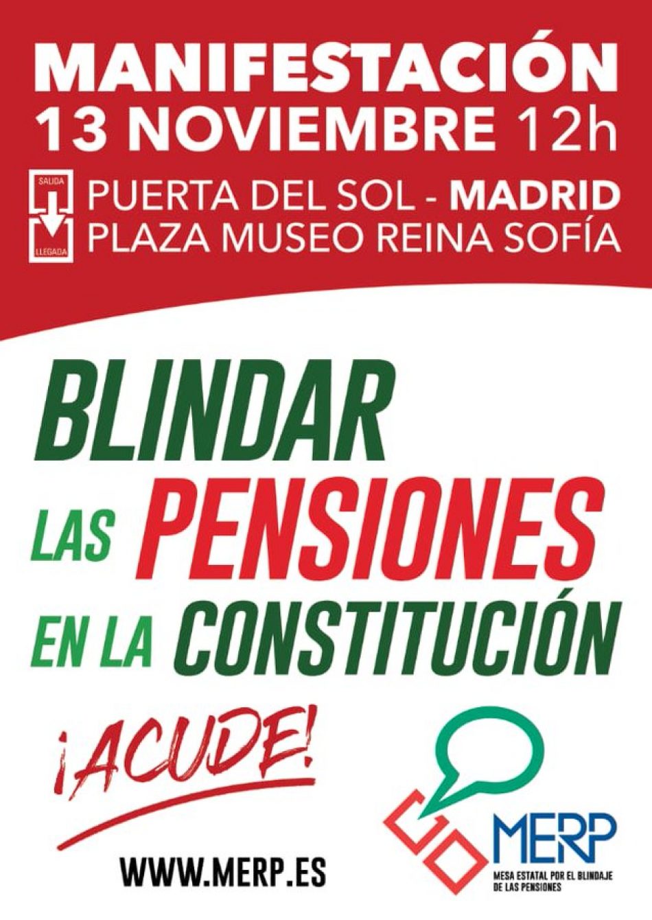 150 personalidades apoyan el manifiesto ‘13N – Blindar Las Pensiones en la Constitución’