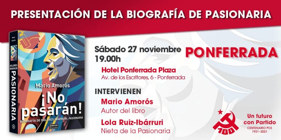 Presentación en Ponferrada de la biografía de Pasionaria con Mario Amorós (autor) y Lola Ruiz-Ibárruri (nieta)