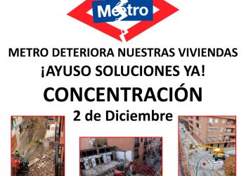 Los afectados por los derribos y grietas de la línea 7B de Metro se concentran ante la Asamblea de Madrid: 2-D