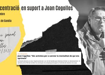 Convocada una concentración en apoyo de Joan Cogollos, activista antidesahucios de la PAH Safor- Valldigna