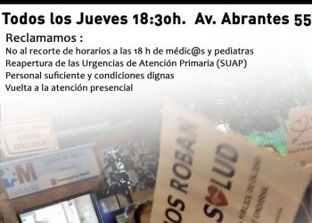 Manifestación desde el Centro de Salud Abrantes (Madrid) Avenida de Abrantes 55, 2-D: #JuevesPorLaSanidad