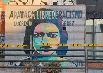 Concentración plaza de la Corona Boreal, Madrid: «¡El mural de Lucrecia Pérez se queda!»