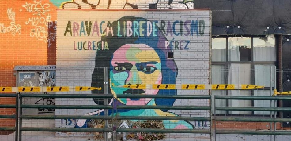 Concentración plaza de la Corona Boreal, Madrid: «¡El mural de Lucrecia Pérez se queda!»