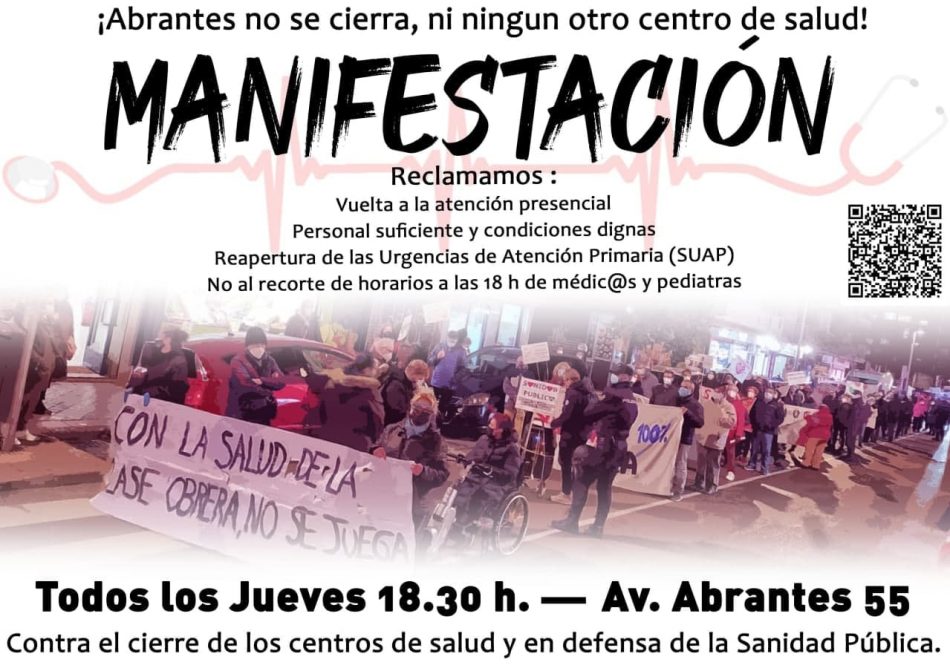 Un jueves más, manifestación desde el Centro de Salud Abrantes (Madrid)
