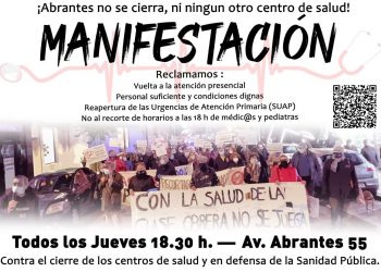 Hoy se retoman las manifestaciones desde el Centro de Salud Abrantes (Madrid)