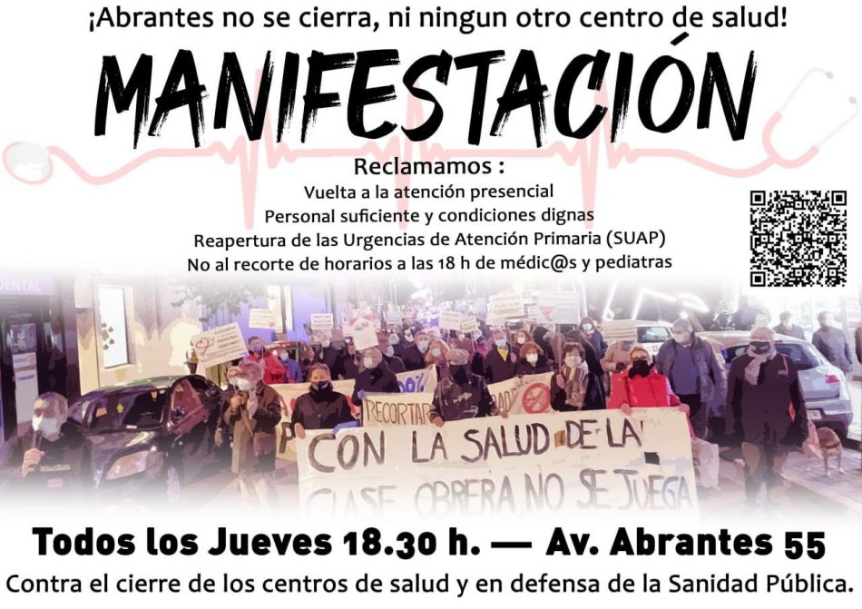 Hoy se retoman las manifestaciones desde el Centro de Salud Abrantes (Madrid)