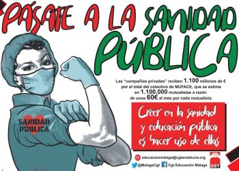 CGT enseñanza participa e impulsa en la campaña #PásateALaSanidadPública #LaDeTodas