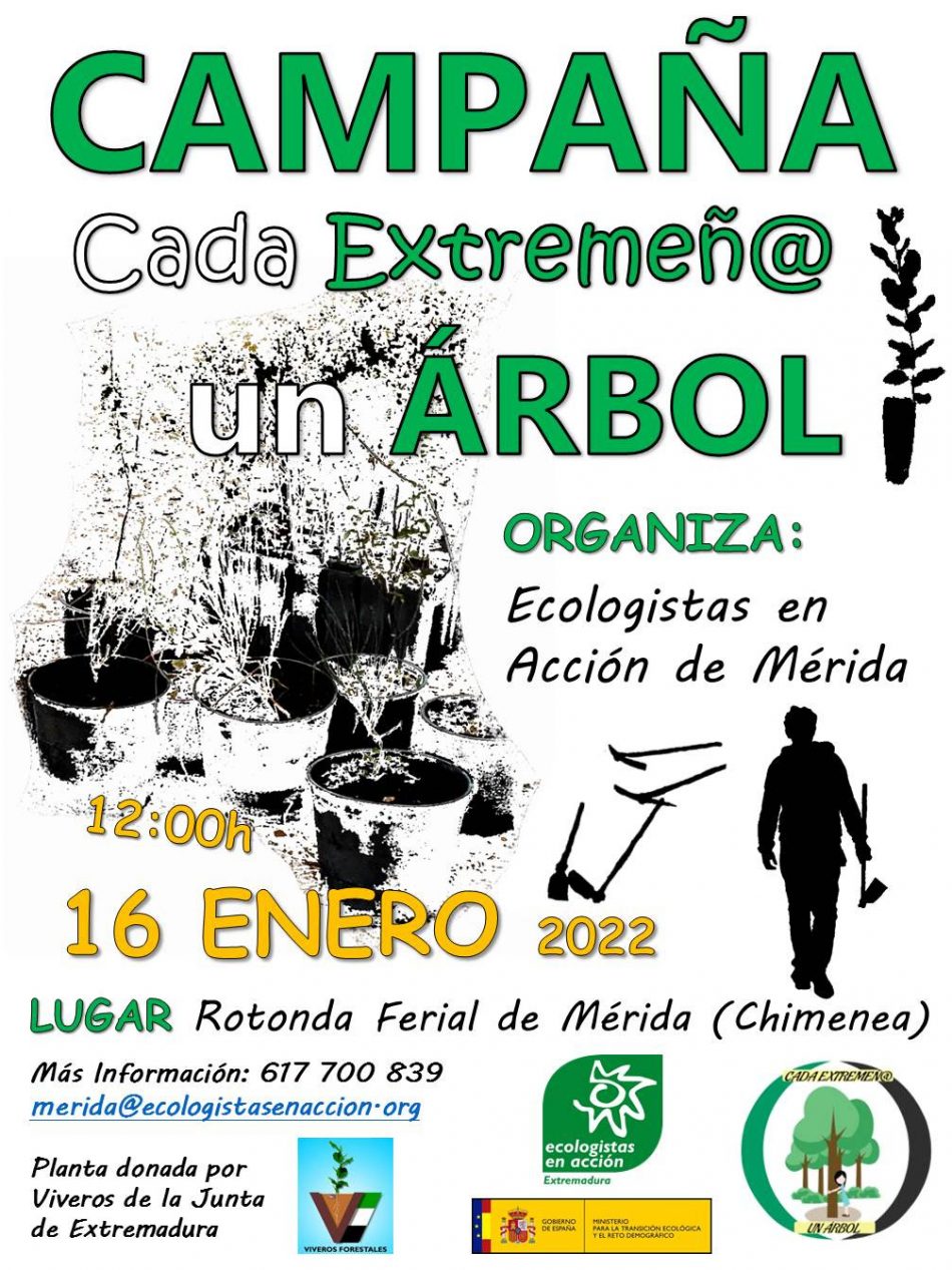 Ecologistas en Acción de Mérida organiza una quedada popular para plantar árboles este domingo en la ciudad