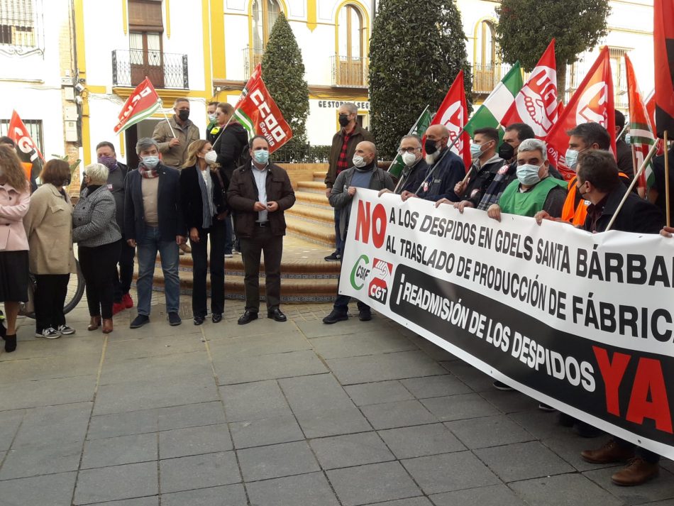 ‘Andaluces Levantaos’ apoya a los trabajadores de Santa Bárbara y exige al Gobierno de España que in-tervenga para “mantener la actividad en Andalucía”