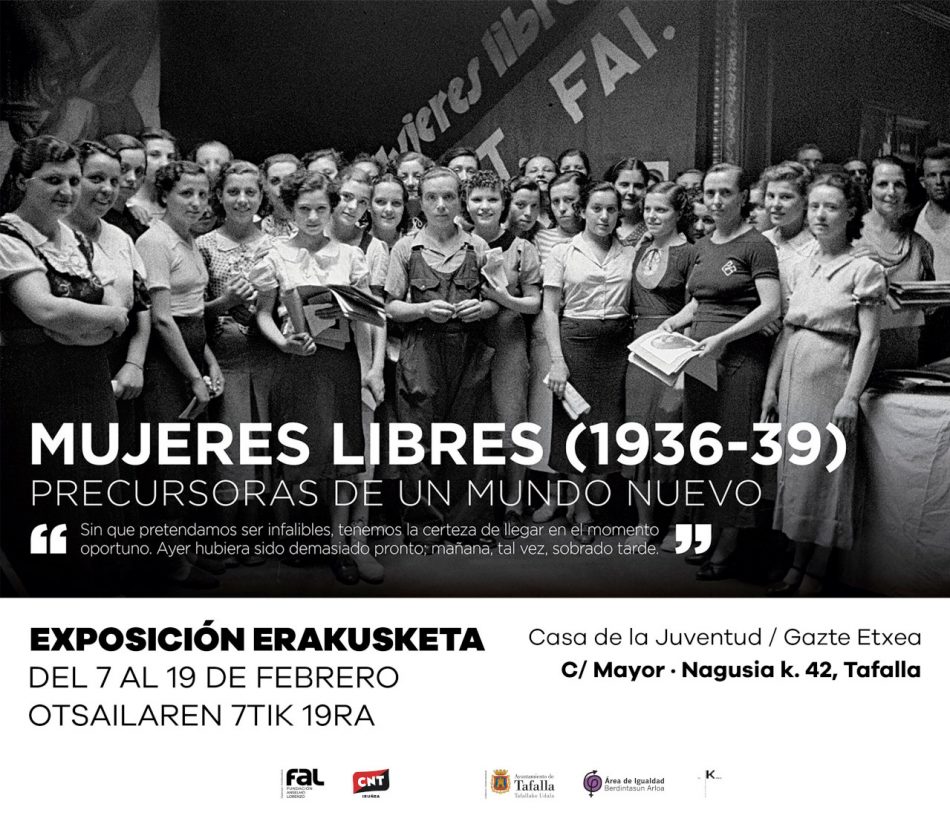 Exposición «Mujeres Libres (1936 – 1939)» en Tafalla (Navarra)