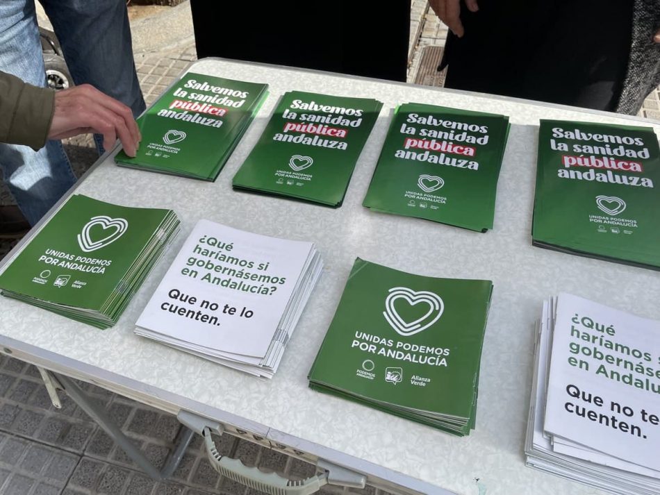 Unidas Podemos denuncia los recortes de Moreno Bonilla en la sanidad pública con mesas informativas por toda Andalucía