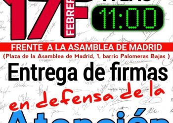 Sindicato MATS entregará firmas en defensa de la Atención Primaria frente a la Asamblea de Madrid el 17 de febrero