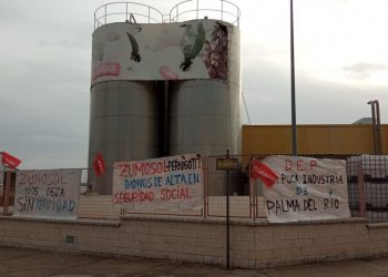 Yolanda Díaz se interesa por los 38 trabajadores de la planta de Zumosol de Palma del Río