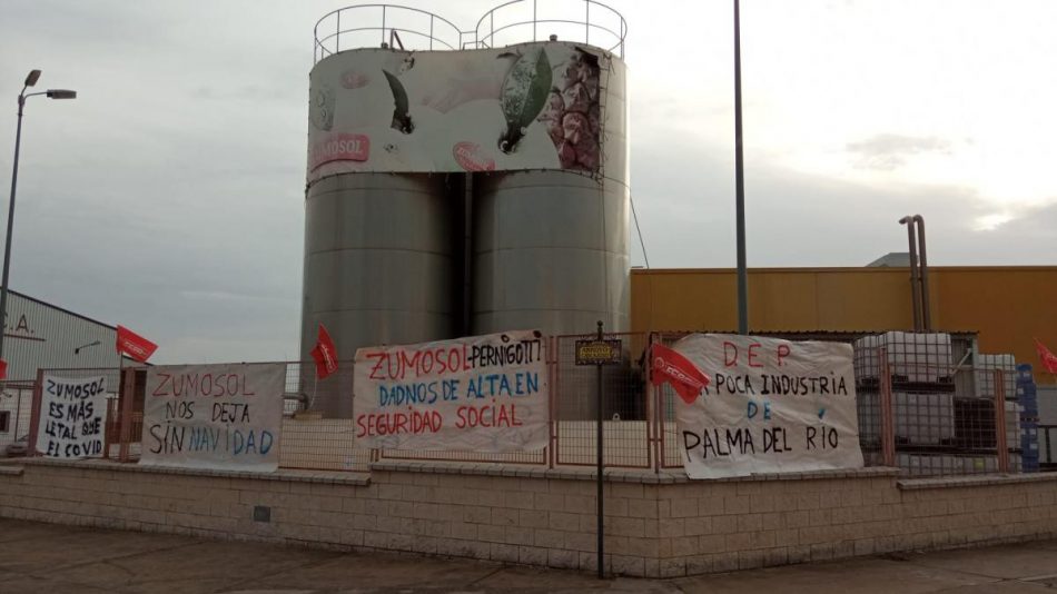 Yolanda Díaz se interesa por los 38 trabajadores de la planta de Zumosol de Palma del Río