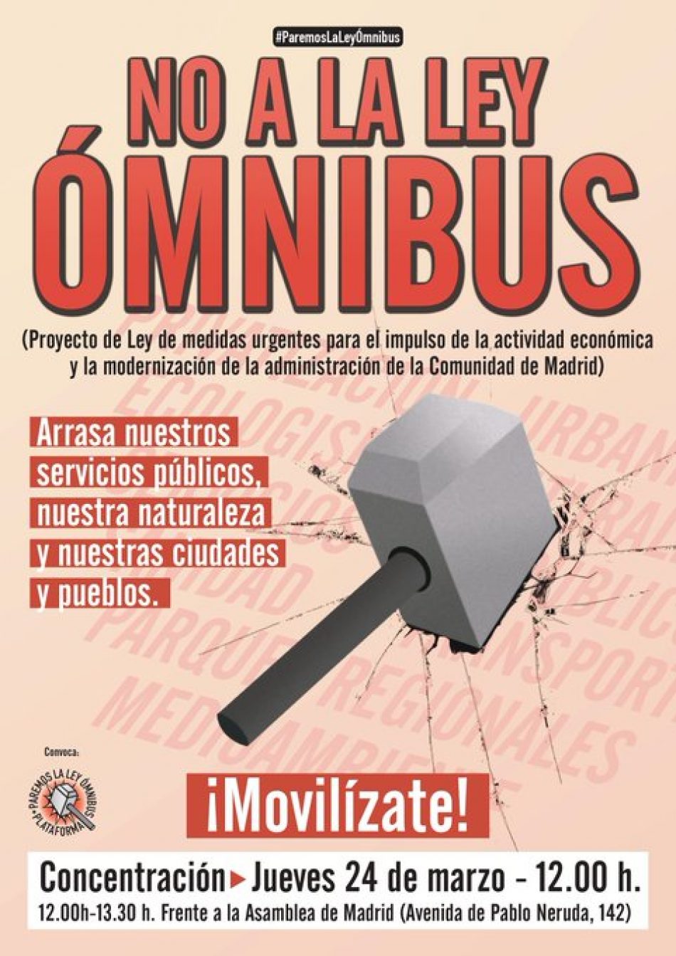 Protesta ciudadana contra la Ley Ómnibus en la Asamblea de Madrid: 24-M