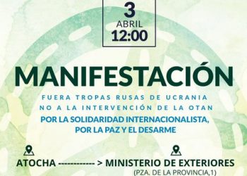 La Asamblea Popular contra la Guerra de Madrid llama a manifestarse el próximo domingo