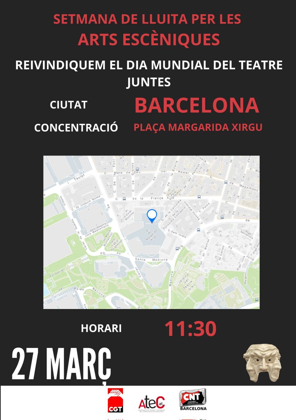 Jornada reivindicativa del sector de l´espectacle a Barcelona el diumenge 27 de març